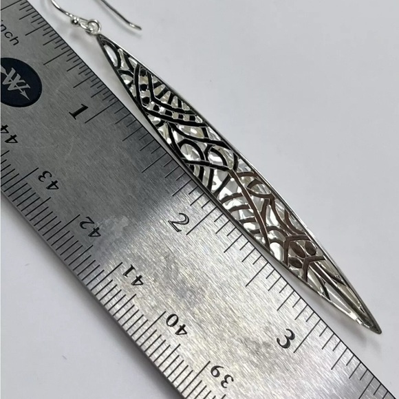Rare & retired SILPADA  STERLING 3D STILETTO FILIGREE 3D LONG DANGLE EARRINGS - Picture 4 of 6